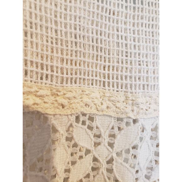 FREE PEOPLE Cami Tank Top size S Sheer Ivory White Lace Sleeveless Cropped - Picture 6 of 8